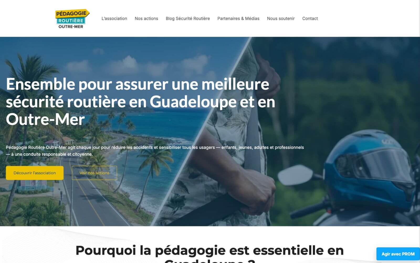 Aperçu du site Pédagogie Routière Outre-Mer