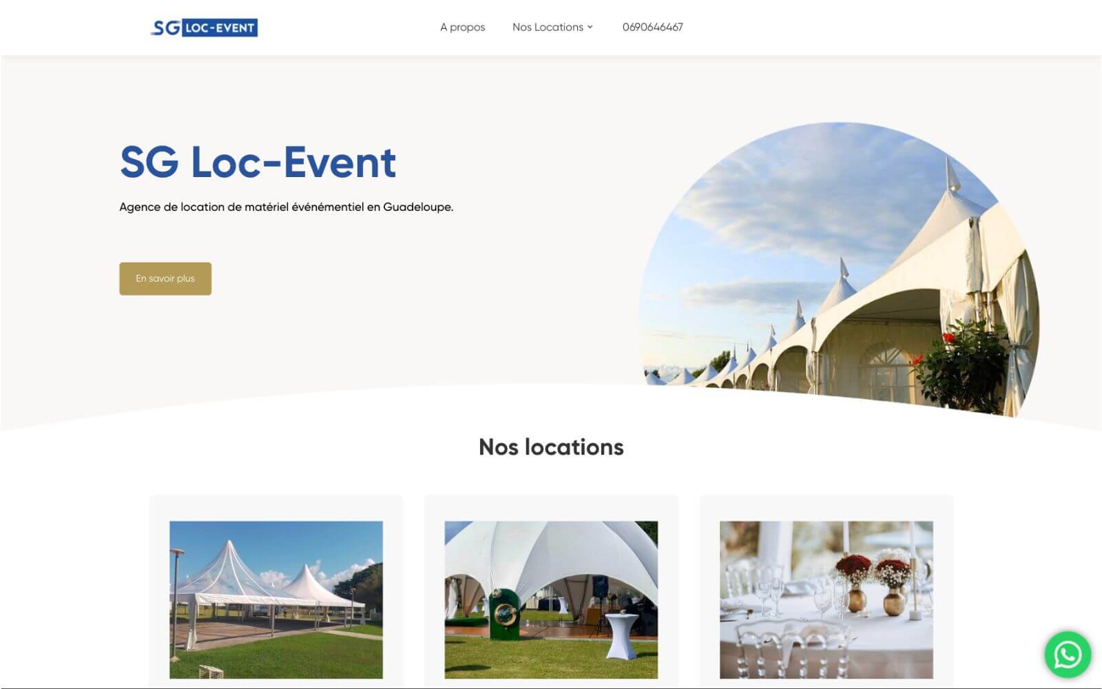 Aperçu du site SG Loc Event