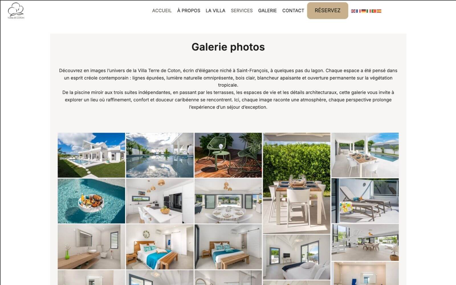 Aperçu du site Villa Terre de Coton